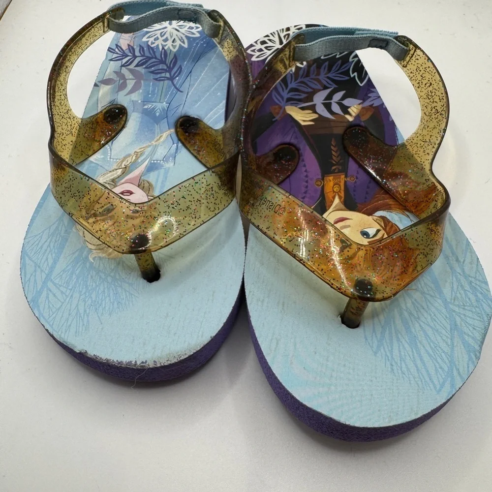 Disney Frozen Toddler 7 Girls Elsa & Anna Flip Flops Sandals